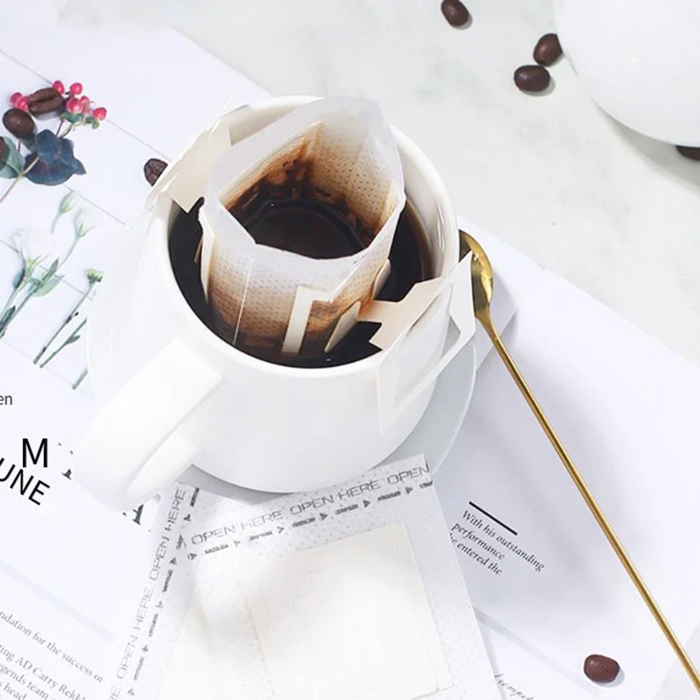 25-500pcs Coffee Filter Paper Bags Disposable Drip Coffee Bag Portafilter Hanging Ear Espresso Coffee Accessories Tea Tools view 4