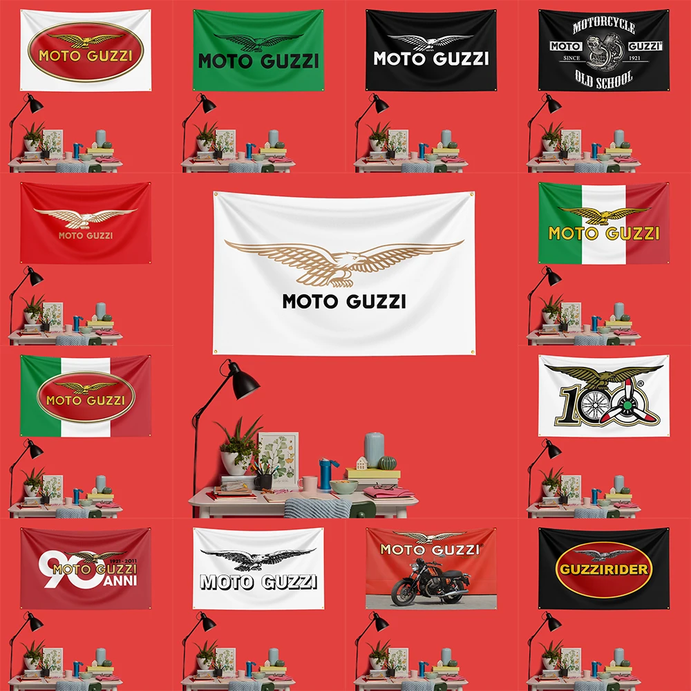 

Moto-Guzzi Motorcycle Flag 3x5 FT 90x150cm Polyester Decorative Banner Tapestry For Motorcycle Fans Garage Bedroom Wall Decorati