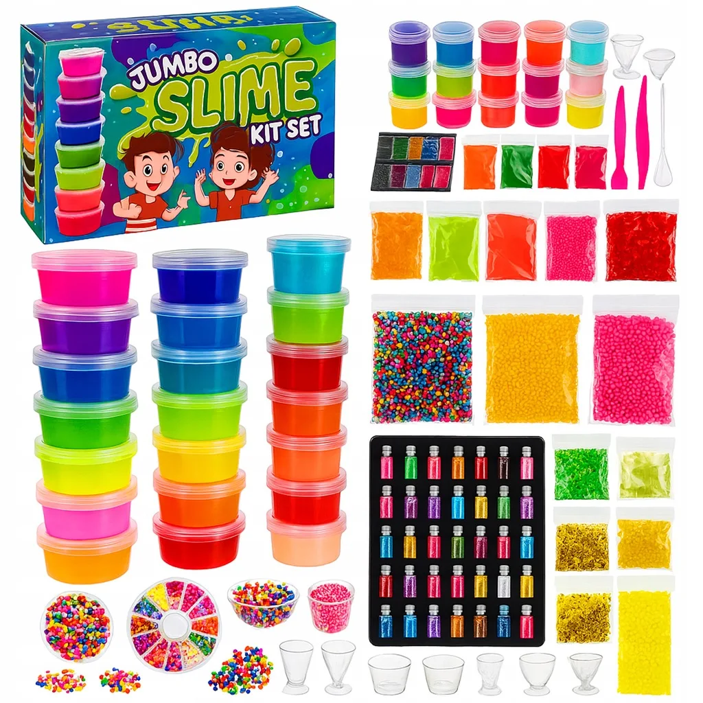 SLIME-SET, UM GLÜTE ZU MACHEN, TOLLES KREATIVES 120-in-1-Box-GESCHENK