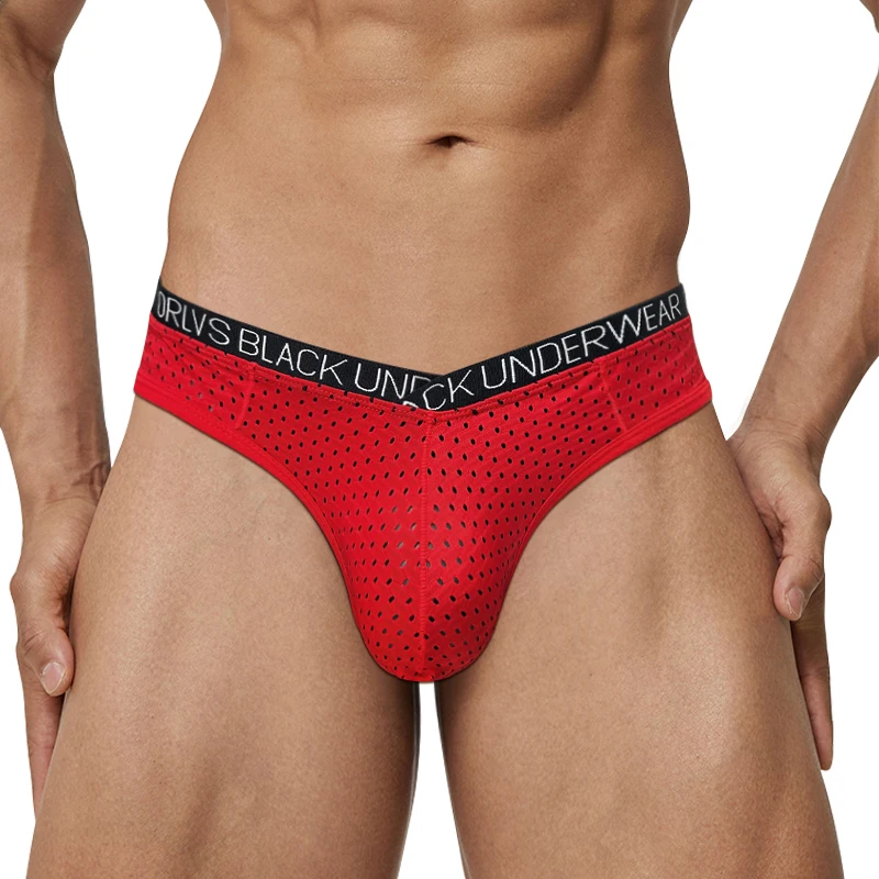 Gay Men Brief Sexy Panties Mesh Sexy Underwear Male Slip Breathable Low Waist U Convex Mens Underware Comfortable Cueca