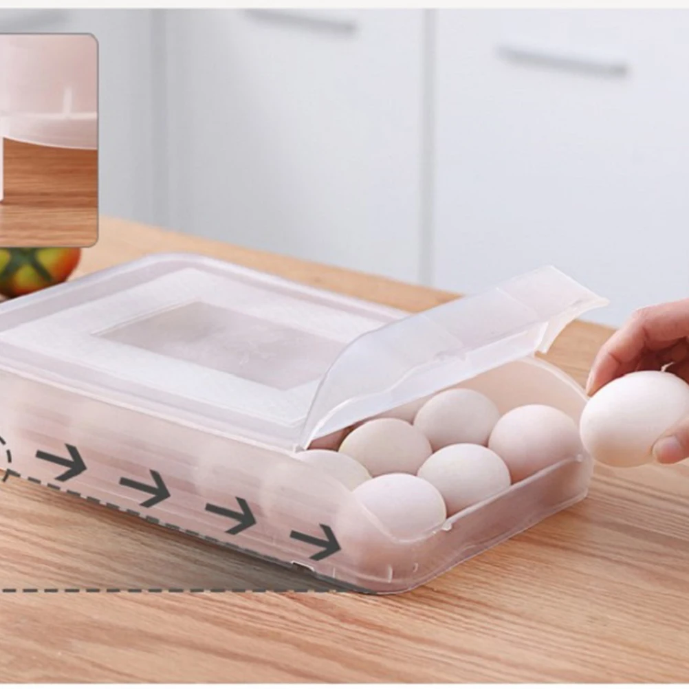 

Multifunction Transparent Egg Carton Holder Storage for Fridge Large Plastic Tray