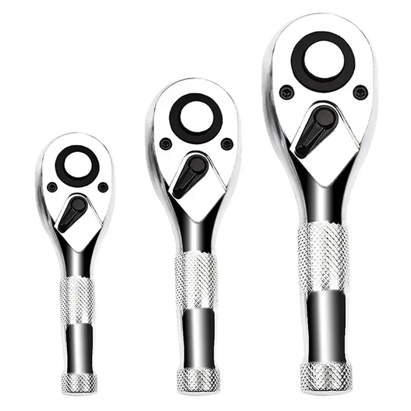 

Mini Spanner Ratchet 1/4 3/8 1/2 Inch Long Handle Ratchet Spanner Set 72 Teeth Power Saving Durable Square Head Spanner