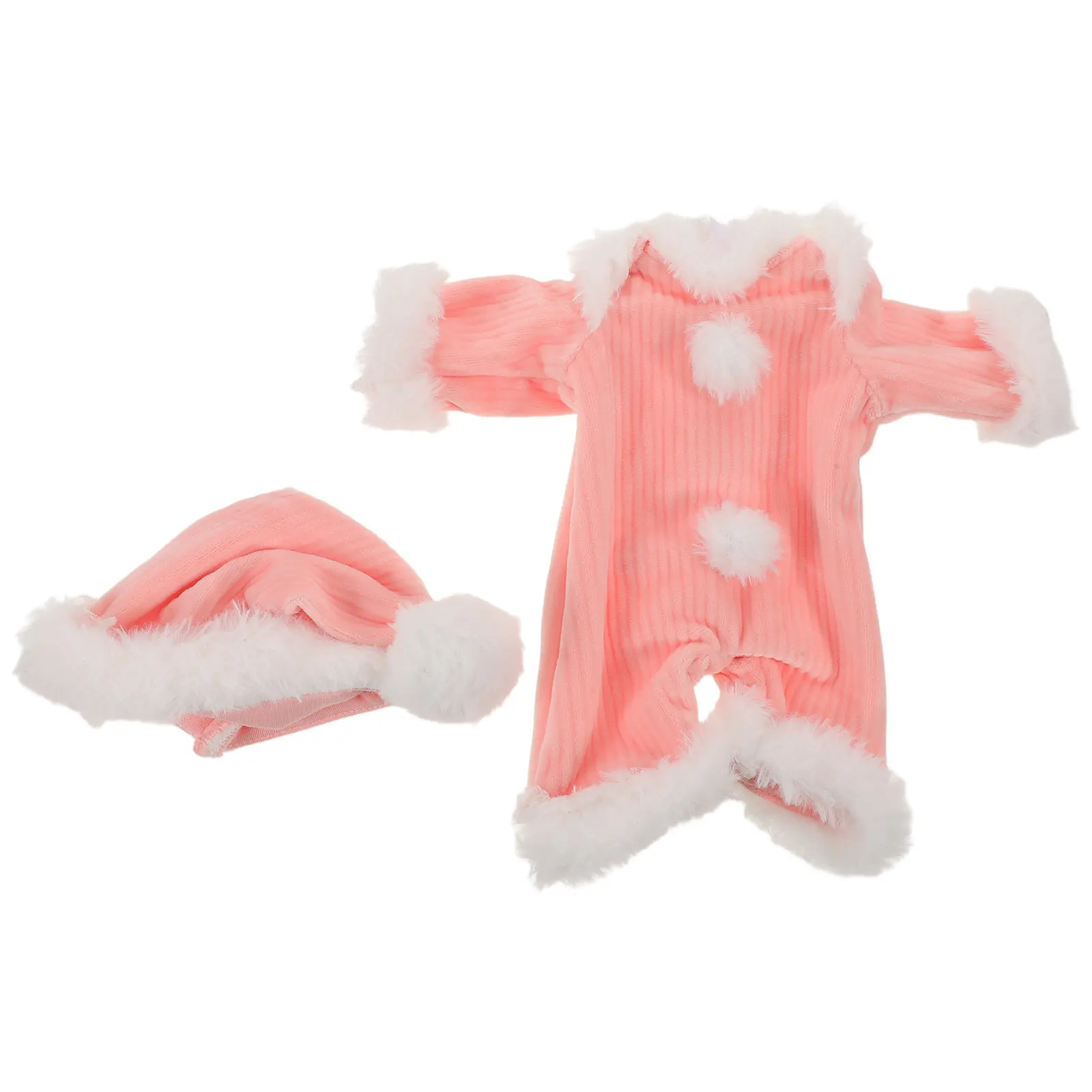 

1Set 10 Inch Baby Clothes Winter Rompers Hat Set Soft Outfit for Dress-Up Pretend Play Newborn Wardrobe Accessories