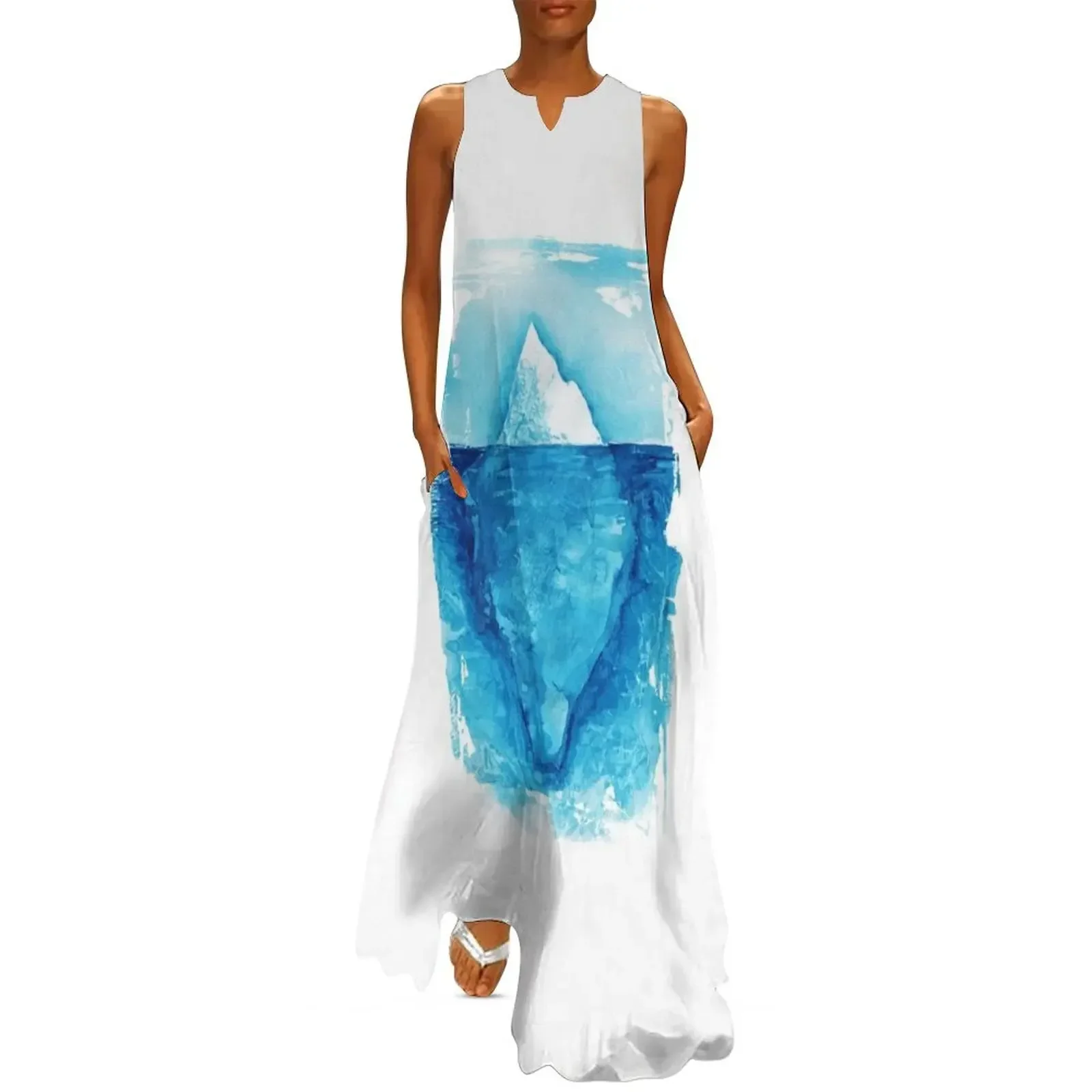 

Iceberg. Watercolor hand painting illustration. Long Dress Party dresses for women Long dress woman Dress