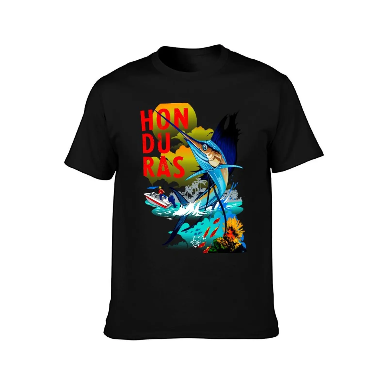 Honduras Marlin T-Shirt Casual Loose Fit Summer Tee Shirt
