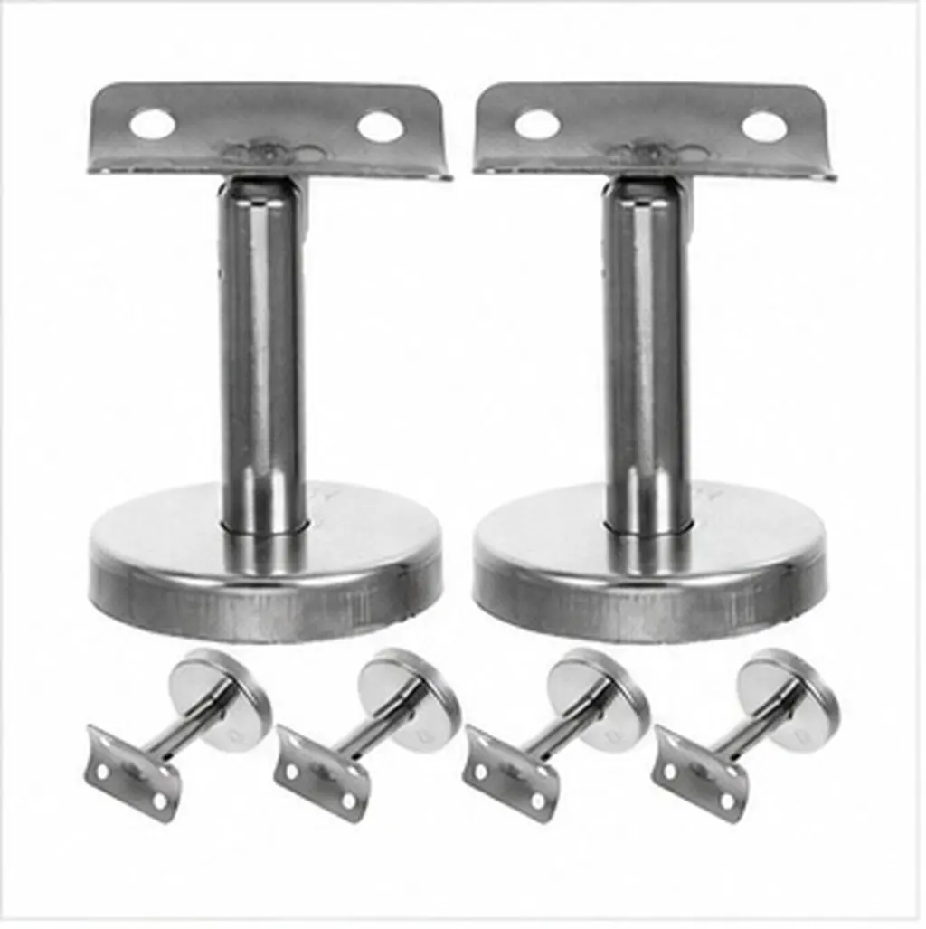 6 Pcs Handrail Fitting Holder Mounting Plate Bracket Balcony Railing Wall Mounts