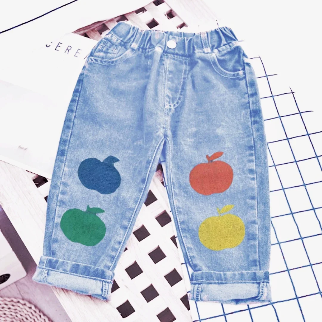 2025 New Spring Autumn Kids Jeans Boys Denim Pants Baby Trousers Girls Clothing