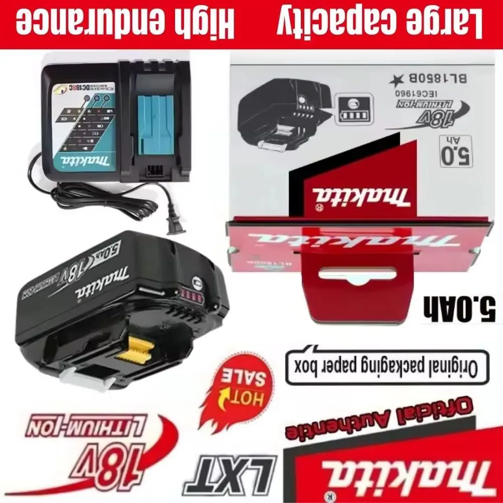 

Makita 18V 5.0Ah Rechargeable Battery BL1860 BL1850B Compatible Makita Tools High-Performance Lithium-Ion Power Tool Accessory