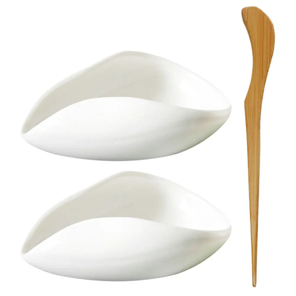 

1Set Chinese Porcelain Tea Scoop Ceramic Tea Leaf Holder Loos Leaf Dispenser Practical Teaware Accessory for Home
