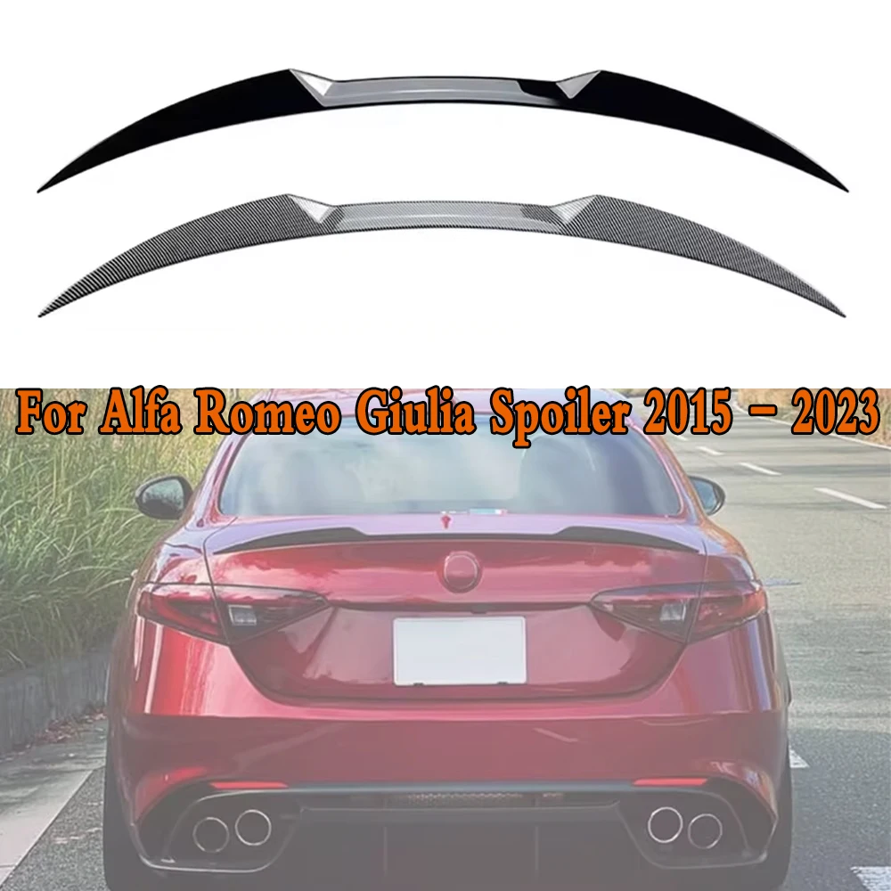 For Alfa Romeo Giulia Spoiler 2015 - 2023 Car Tail Wings Fixed Wind Spoiler Rear Wing Auto Fixed Wind Wing Gloss Black Accessory