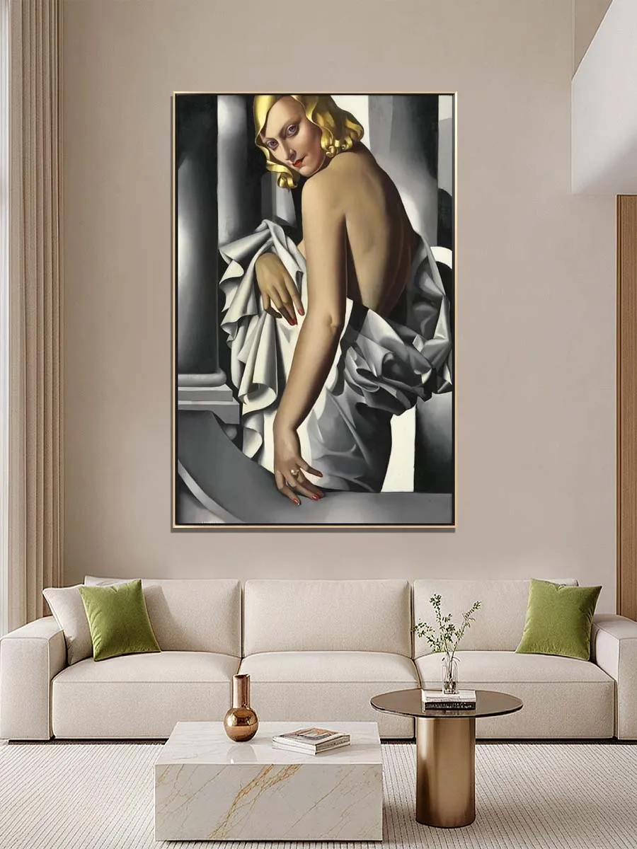 

Tamara de Lempicka famous work replica,Portrait of Marjorie Ferry,Hand painted figure painting on canvas,Picture wall decoration