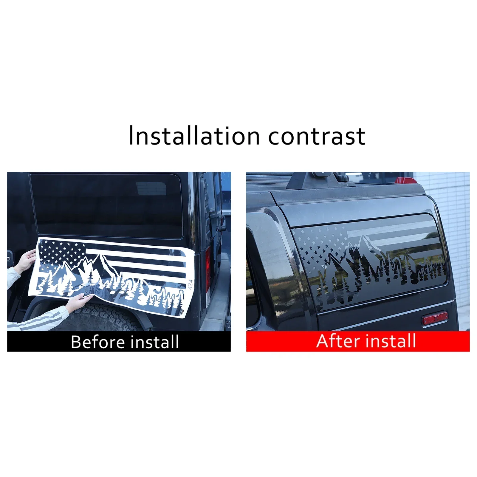 For Hummer H2 2003-2009 H3 2005-2009 PVC Black Car Rear Window Windshield Graphic Decal sticker modification accessories