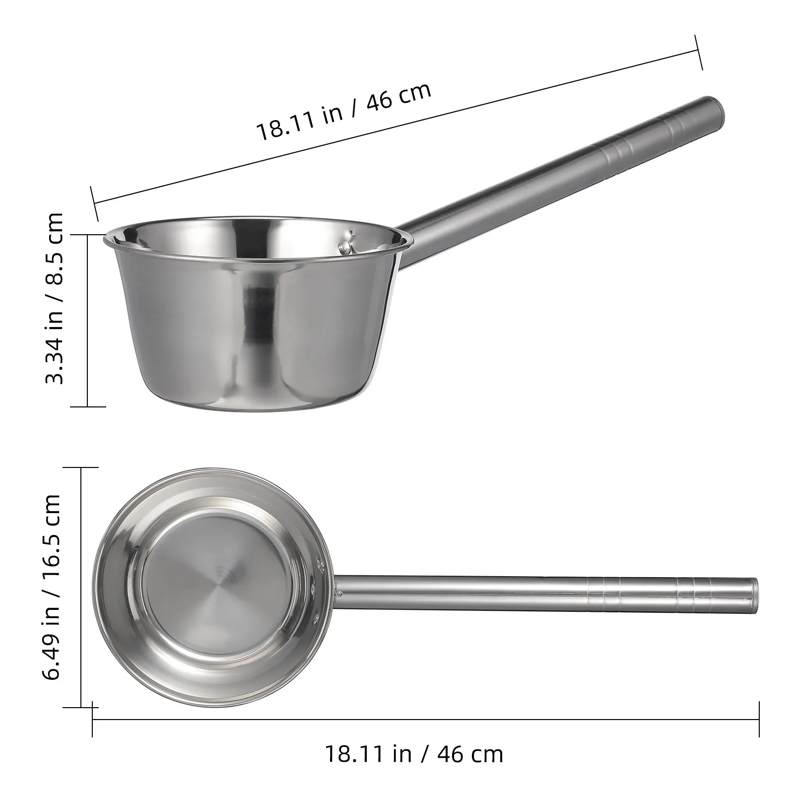 Long Handle Water Ladle Stainless Steel Multipurpose Kitchen Scoop Soup Dipper Household Water Spoon Garden Watering Tool
