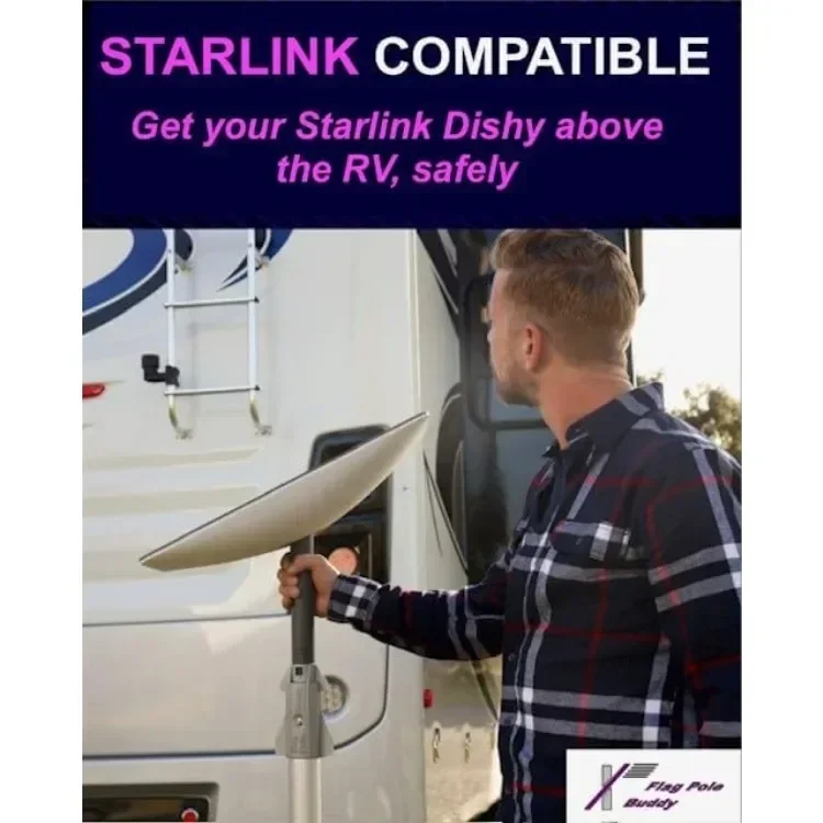 مجموعة تركيب جديدة متوافقة مع Starlink Gen 2 لتركيب سلم RV غير متوافقة مع Starlink Gen 3