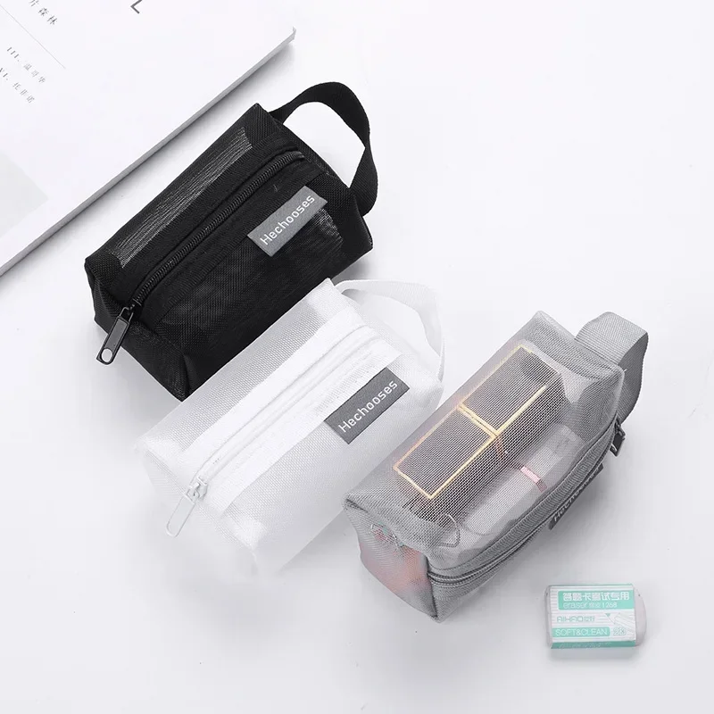 Kopfhörer Karte Organizer Münze Make-Up Tasche Tragbare Schlüssel Lippenstift ChargerSquare Dreidimensionale Transparente Mesh Lagerung Tasche 1pc