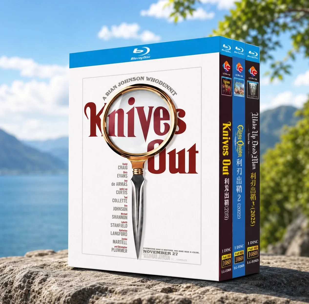 Knives Out 1-3 (2019-2025) 3-Disc Box Set Blu-ray YIHUI