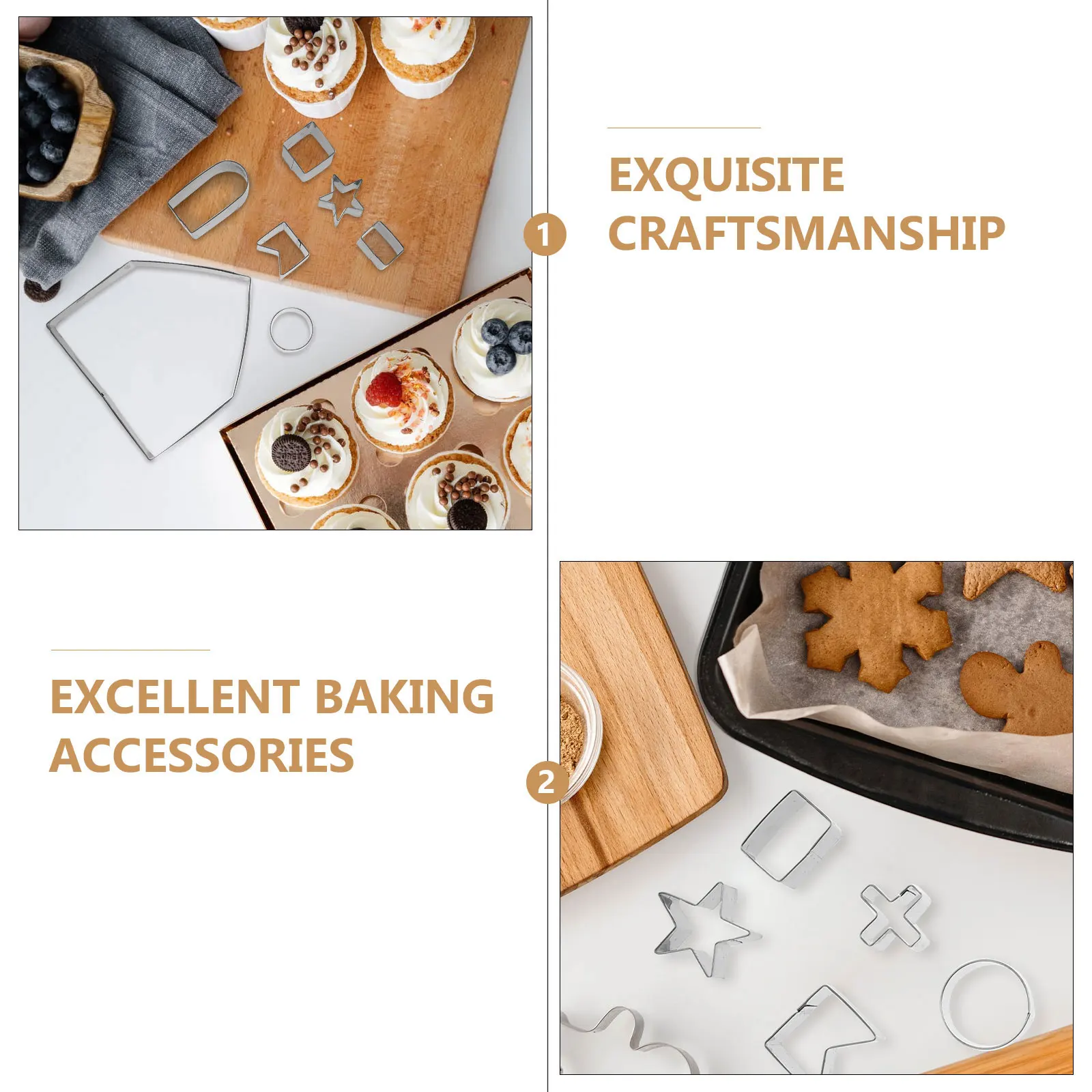 

1 set 3D Stainless Steel Cookie Molds Gingerbread House Cutters Baking Tools Xmas DIY Cake Molds Easy Demold Clean Holiday Gifts