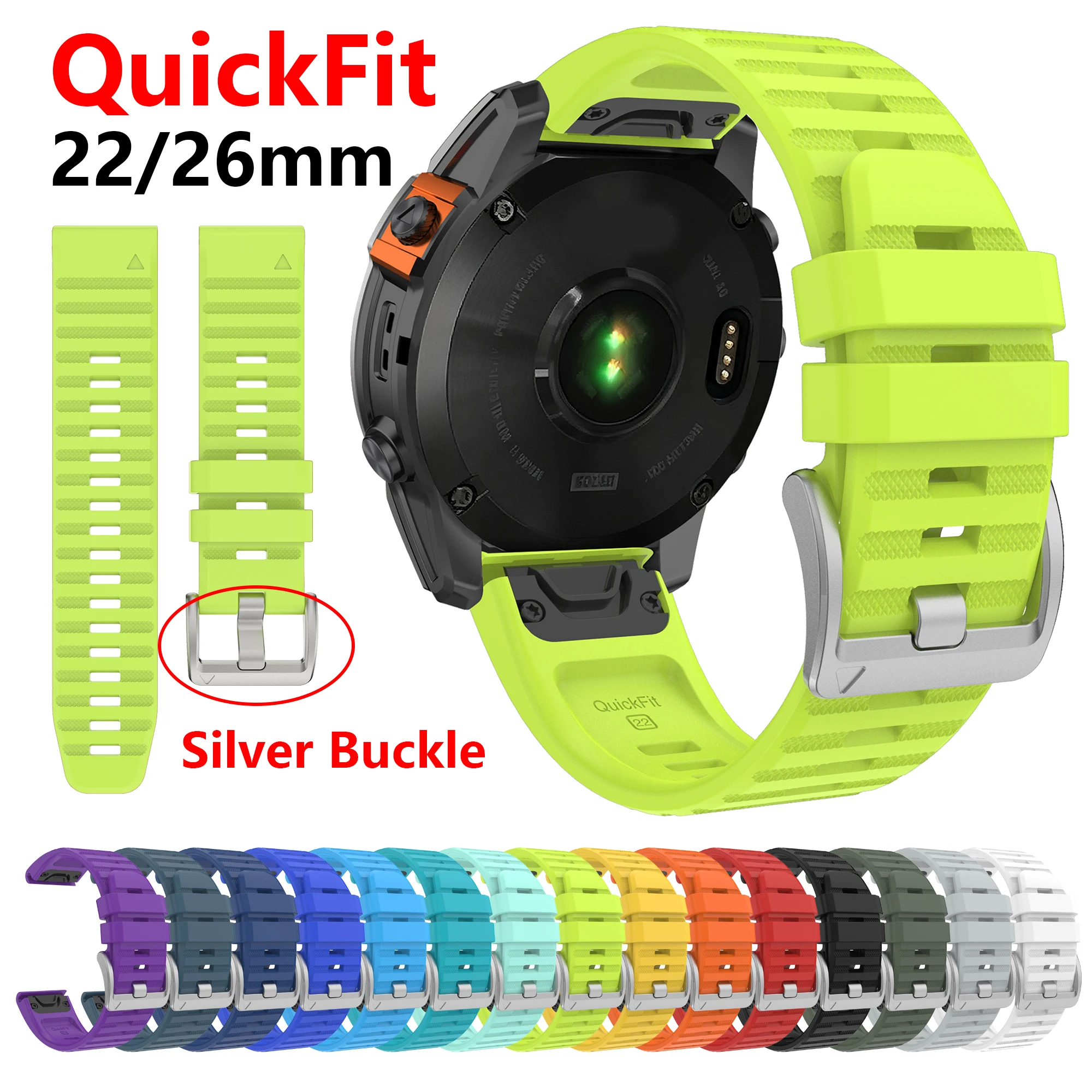 QuickFit 22mm 26mm Uhrenarmband für Garmin Fenix 6 6X PRO Smartwatch Armband Fenix 8 7 7X 5 5X 965 Enduro3 Epix Pro 47 51mm Armband