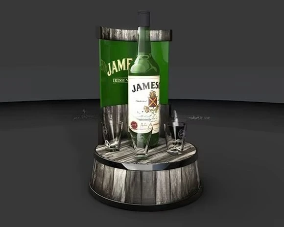 Commercial Portable Light Emitting Diode Acrylic Wall Mounted Wine Rack