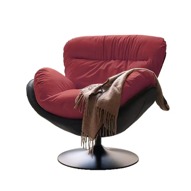 #Eggshell Modern Minimalist Metal Adult-size Rocking Chair Lounger Recliner Rotational Disassembly for Sleeping Home Furniture