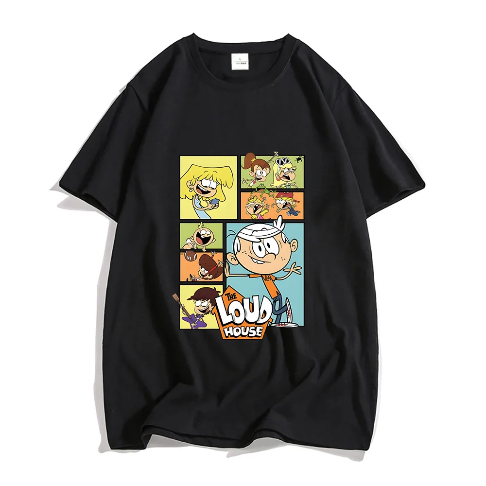 Loud House T-shirts Cartoon Print Japanese Anime Anime Tee-shirt Short Sleeve Harajuku Kawaii Tshirt Funko Pop Cute Cotton Tees