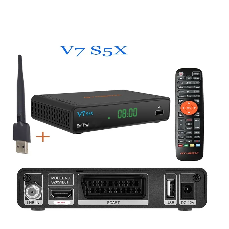 위성 리시버 셋톱 박스, V7 HD S5X S2X DVB-S S2X VCM ACM 멀티 스트림 T2MI V7S HD GTMEDIA V7 S5X HD, 신제품