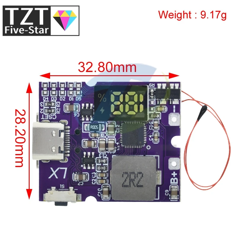 TZT 22.5W Power Bank Bidirectional Fast Charging Mobile Power Bank Module for Lithium battery charger board supports QC4+