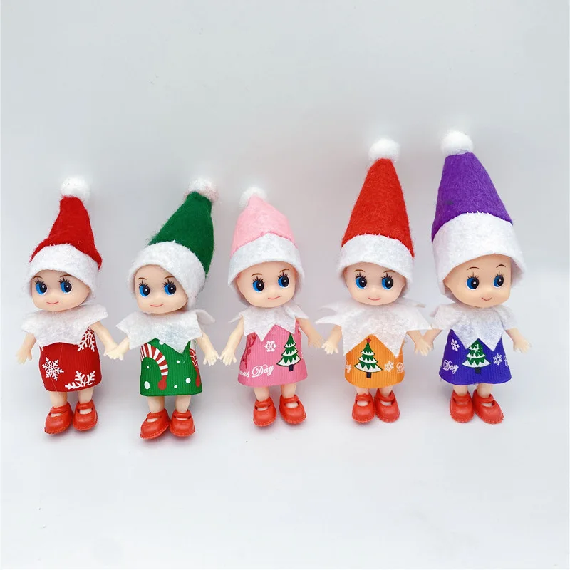 Christmas Elf Dolls Oranments With Movable Arms Legs Baby Elves Felt Toy Xmas New Year Decorations Home Decor Accessories