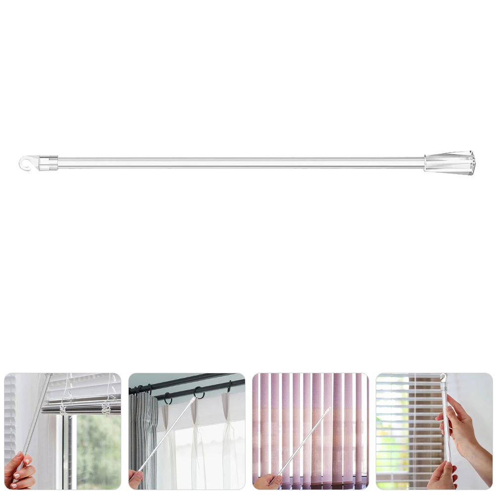 

4pcs Blind Wand Replacement Hook 15 Inch Transparent Rod For Window Door Curtain Shade Pull Clear Durable Easy Install Drapery