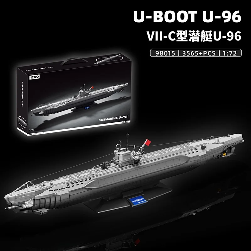 3565pcs U-96 Military Nuclear Submarine Model Intellectual Assembly Toy Display Piece for Collectors And Hobbyists