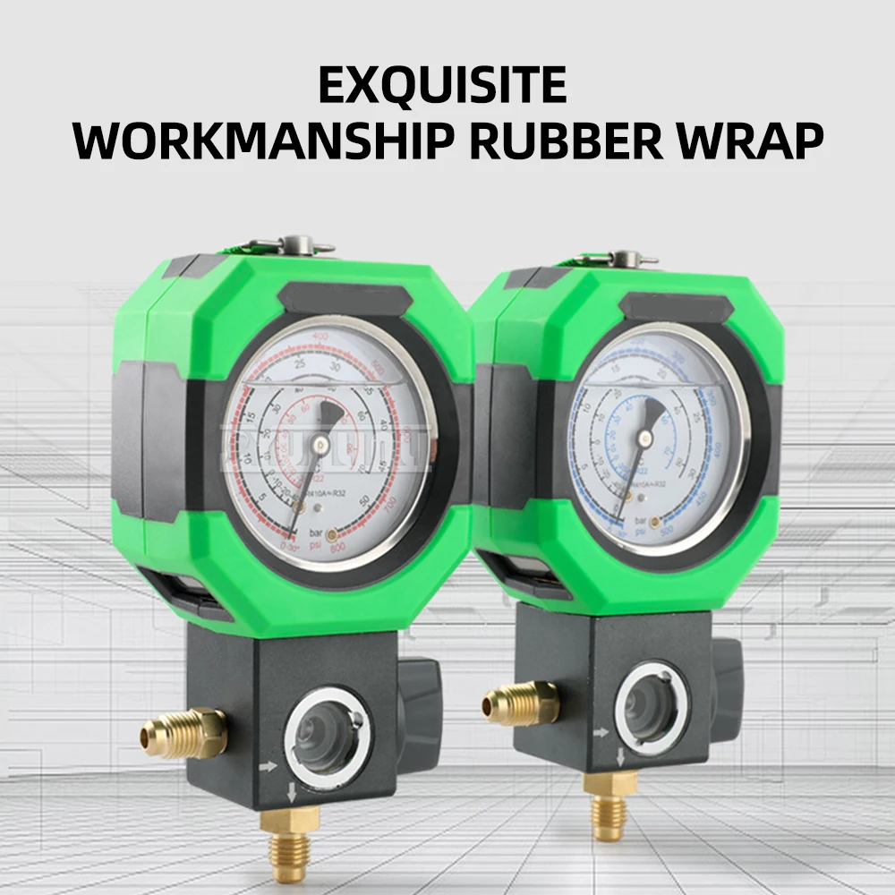 Air conditioning refrigerant meter snow type pressure gauge oil filling fluorine single meter tool suit