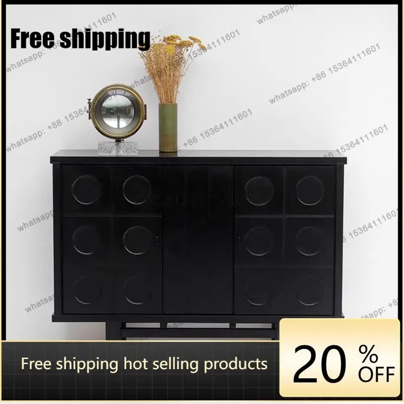 XX retro style black living room storage cabinet medieval furniture locker