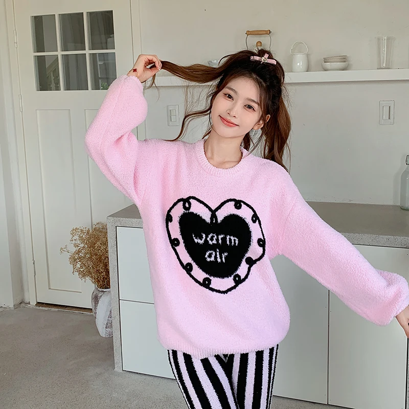 

Женский комплект осенне-зимний комплект пуловеров в полоску Love Sweet Variant