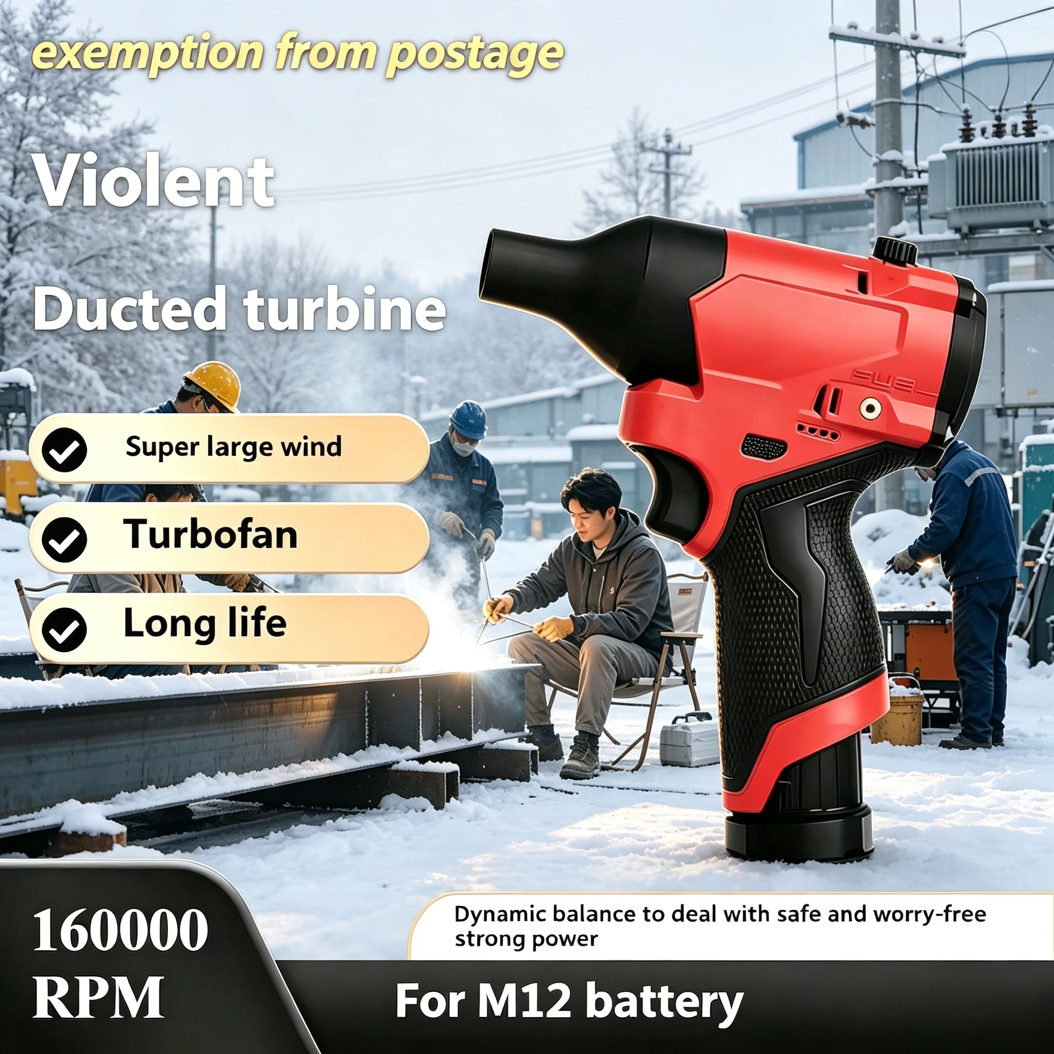 

Cordless High-Pressure Air Duster Blower, 160000RPM Violent Jet Fan for Milwaukee M12, Industrial & Household car wash gun