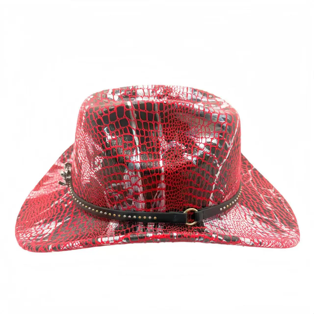 HongLuan Brokatowy Kapelusz Kostiumowy dla Dorosłych i Kapelusze Kowbojskie z Cyrkoniami dla Kobiet, Akcesoria do Cosplay Kowbojki i Kapelusz Kowbojski