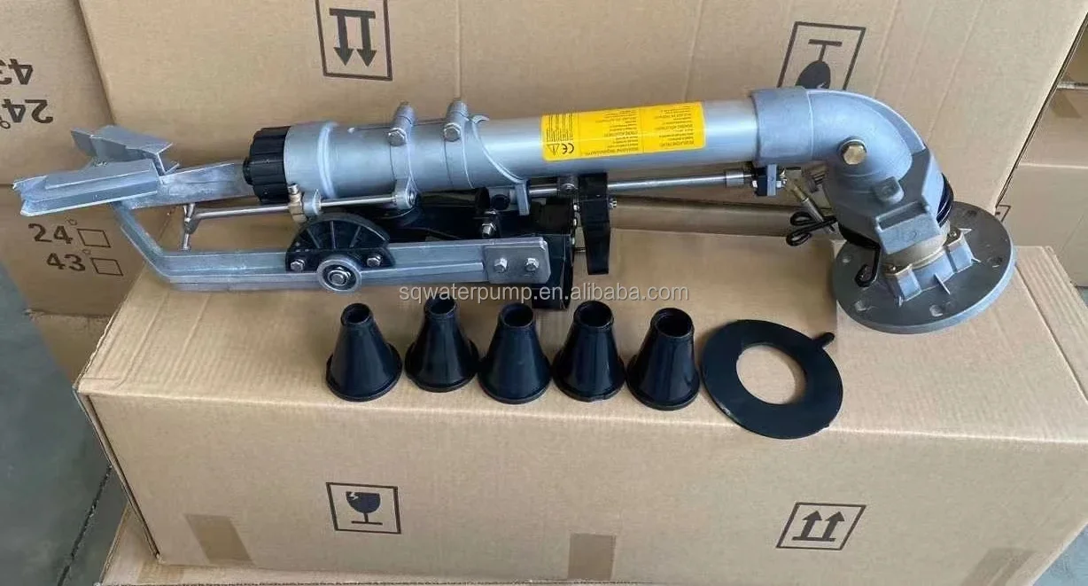 مسافة رذاذ طويلة للري الزراعي قابلة للتخصيص 2 بوصة بندقية رذاذ ارتفاع ضغط المياه جهاز الرش تشغيل كبير