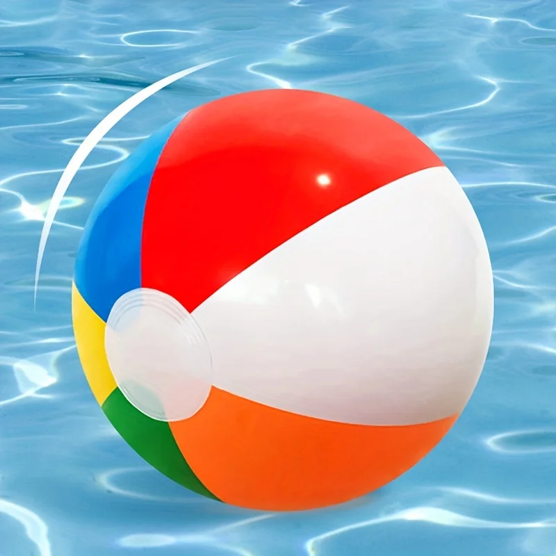 Beach Ball - 6-Color Rainbow Pool Water Party Decoration, Inflatable Pool Toy, Suitable For Summer Beach Water Games Beach Ball