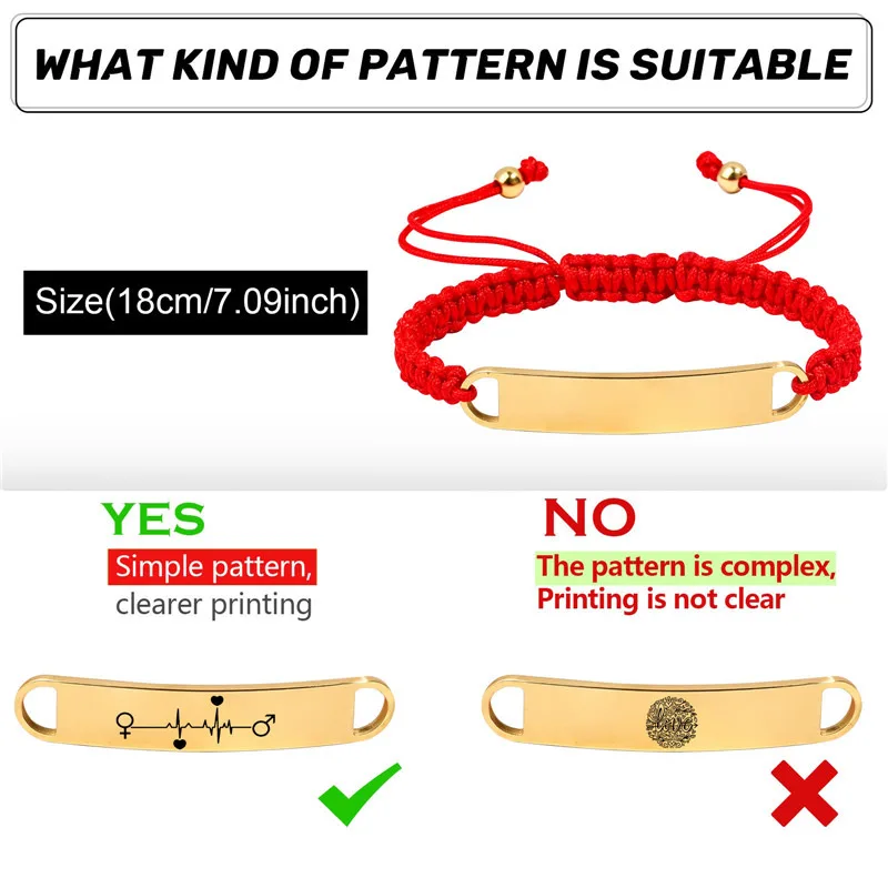 Personalization Customized Charm Stainless Steel Laser Engraving Name Logo Pattern DIY Making Lucky Bracelets Fashion Bangles