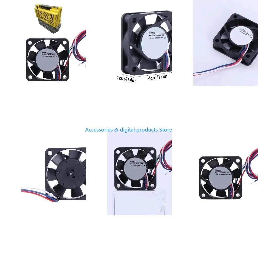 77JD 4x4x1cm Coolers Fan 414 F/2 4x4x1cm 40mm 24V 33mA 0.8W 3Pin Cooling Fan Heatsinks for Inverters Fan