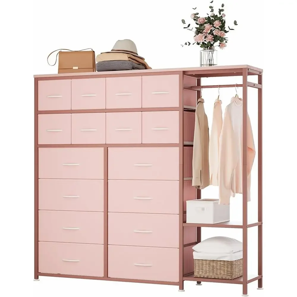 

Clothes Rack with 16 abric Ders & 2 Storage Shelve, Tall Drer or Bedroom, reestanding Closet Organizer, Wardrobe Closet Clothing