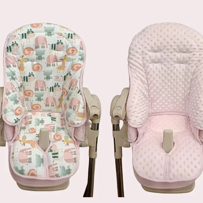 وسادة مقعد كرسي مرتفع للأطفال من القطن الناعم مزدوجة الجوانب ومضادة للانزلاق وقابلة للغسل لكرسي تناول الطعام وغطاء وسادة خلفي #5