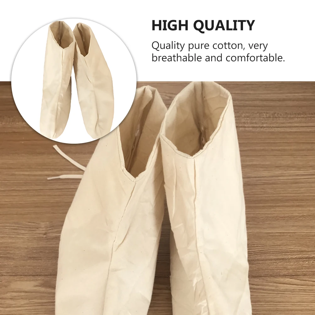

Labor Protection Socks Sweat-absorbent Foot Cover Rain Boots Double Layer Beige Man