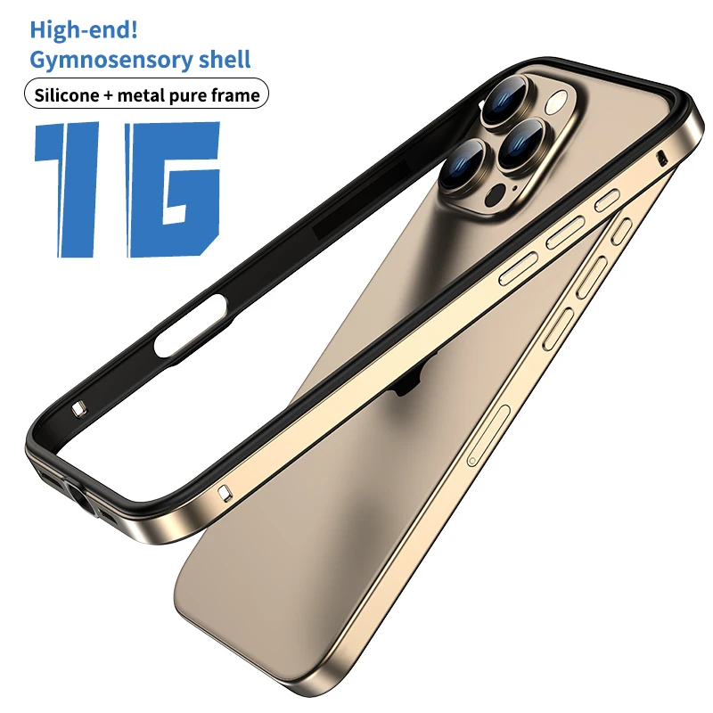 Desert Titanium Bumper Case For iPhone 16 Pro Max 15 Plus 14 16Pro 16Plus 15Pro 14Pro iPhone16 Metal Cover Phone Accessories