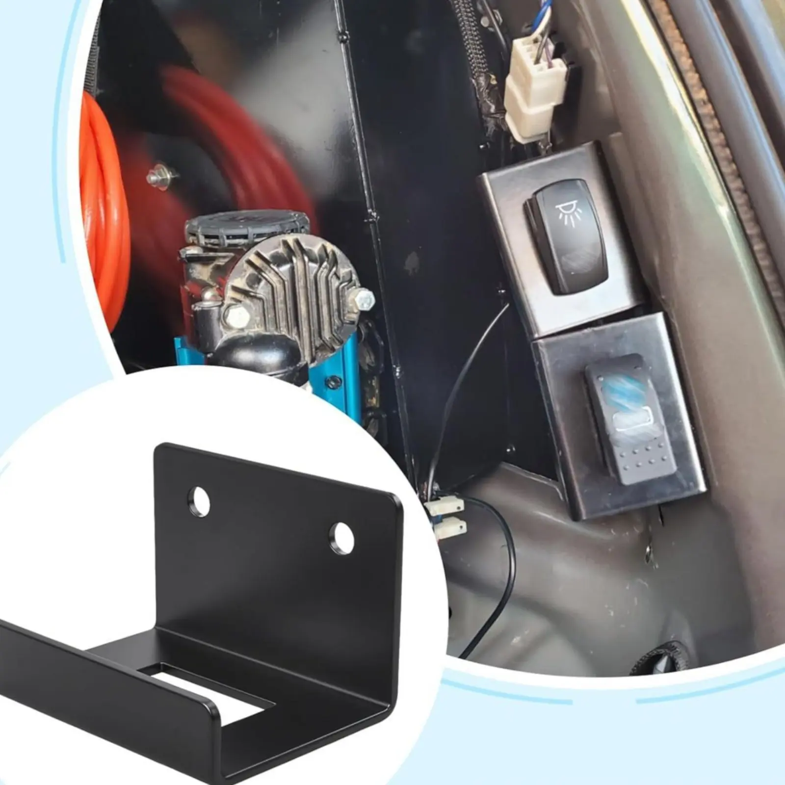

Rocker Switch Mount Steel Toggle Switch Bracket Vehicle Accessory Corrosion Resistant Long-Lasting for Bus