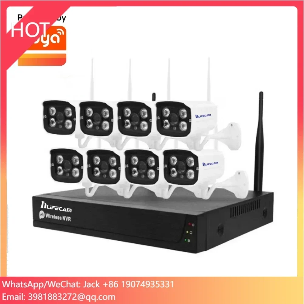 8CH 2.0MP Tuya Smart APP  Wireless NVR Kit Security Surveillance System WIFI IP KIT Plug and Play