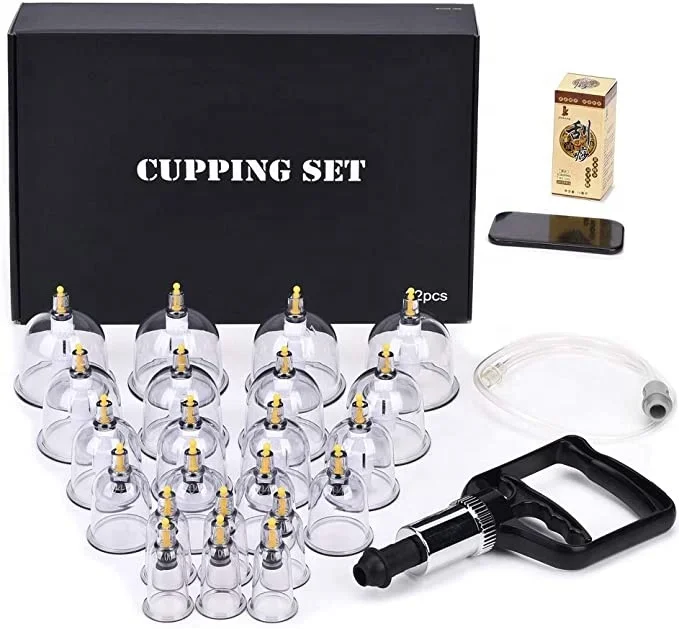 32 Therapy Cups Cupping Set with Pump Professional Chinese Acupoint Cupping Therapy Sets Hijama for Cupping Massage