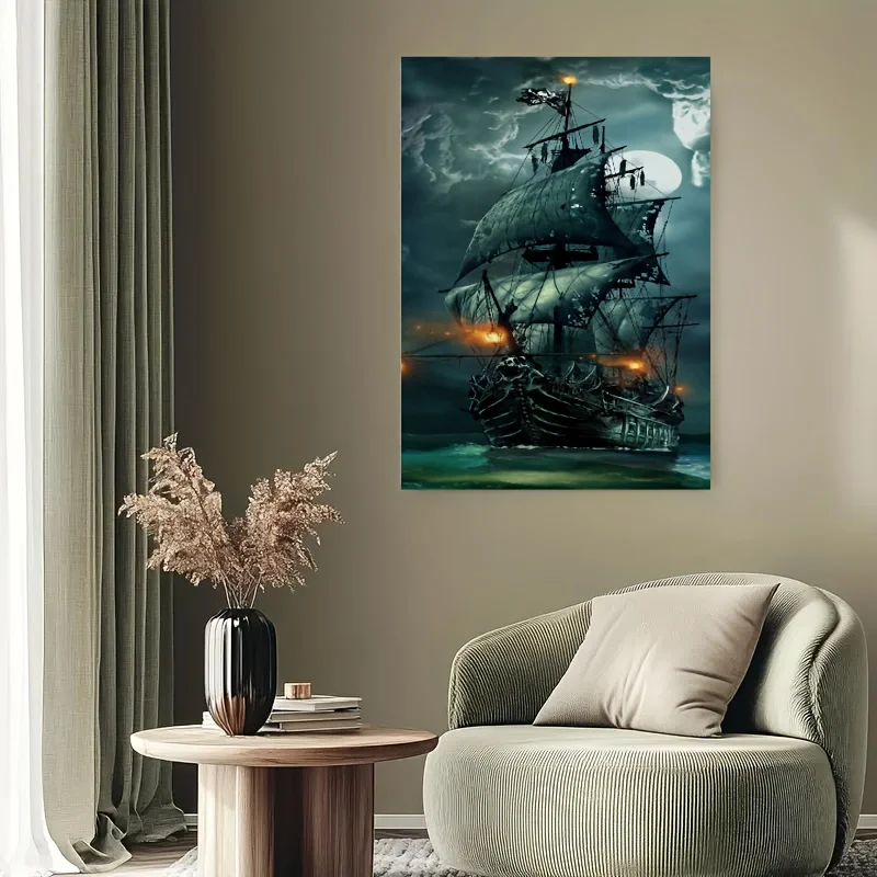 1000피스 해적선 직소 퍼즐 - 두꺼운 도전 퍼즐 게임, 어두운 분위기의 해적선, 교육용 해양 역사 활동