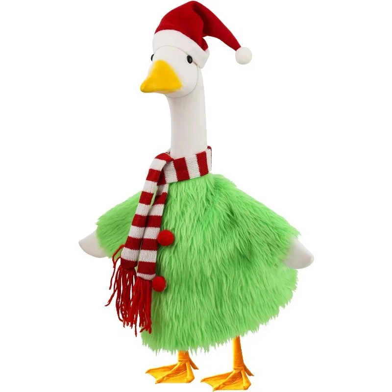 Divertida traje de ganso verde, disfraz de ganso de Navidad para porche de 23 pulgadas de alto, ganso para patio, césped, jardín al aire libre, decoración navideña, Cosplay