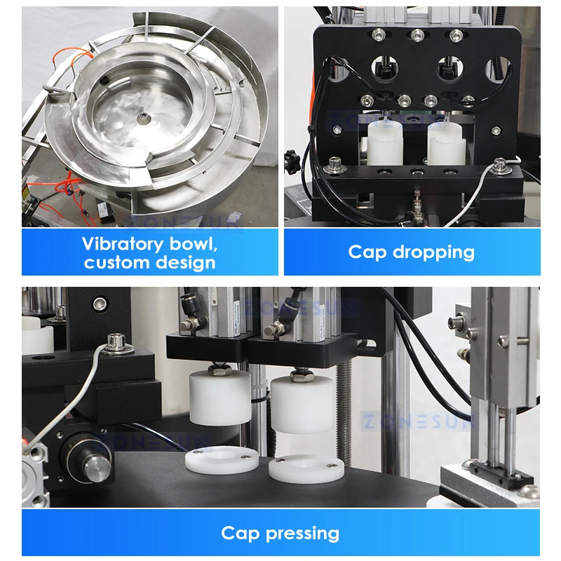 ZONESUN Perfume Filling Capping Machine 2 Nozzles Small Volume Liquid Filler Cologne Fragrance Scent ZS-AFC17