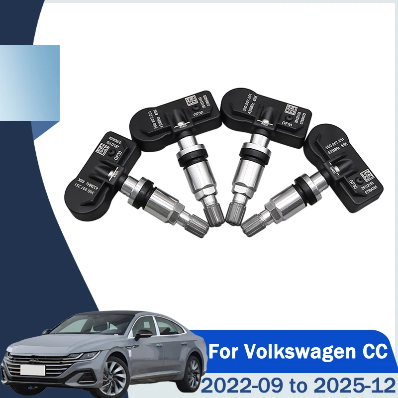 4PCS TPMS 30D907251 433MHz Reifendruck Monitor Systeme Für Volkswagen CC Magotan Passat Sagitar Tayron Tiguan L Pro Viloran